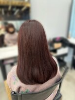 ピンクブラウン　暖色カラー　ピンクカラー　艶カラー　ピンク