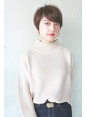 似合わせショート 骨格補正カット 透明感白髪染め 大人可愛い