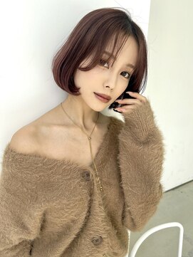 ラックスビールーチェ 沖縄那覇イオンモール店(LUXBE LUCE) 小顔カットブリーチなしダブルカラー丸みショートボブ