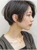 ☆ダークパープルナチュラルショートミルクブラウン髪質改善ボブ