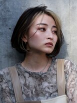 ピークアブー 原宿ハラカド(PEEK-A-BOO) ボブハイライト白髪ぼかしくせ毛多毛悩み髪質