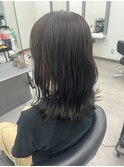 透明感カラー　暗めカラー　ゆる巻き　大人女子