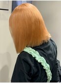 14990アプリコットオレンジ切りっぱなしボブオレンジベージュ