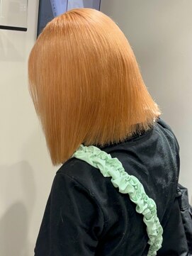 ベレーザ 渋谷(BELEZA) 14990アプリコットオレンジ切りっぱなしボブオレンジベージュ
