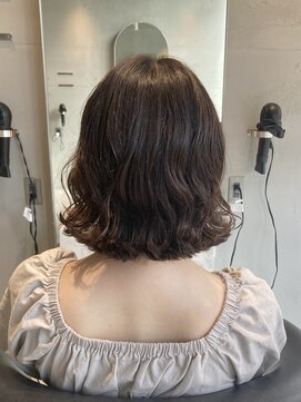 シアン 大須店(CYAN.) コテ巻きボブパーマ×透明感グレージュ