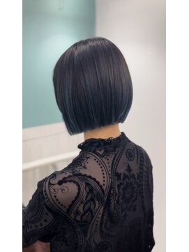 メモリーズ 水天宮前店(Memories) ヘイリーボブ前髪縮毛矯正似合わせカットダークアッシュ