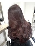 小岩レイヤーカットブリーチなしWカラーカシスピンク