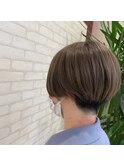 髪質改善グレーグレージュハンサムショート小顔カット
