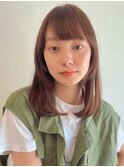 ヘーゼルグレージュ内巻きセミロング大人かわいいウルフレイヤー