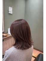 ヘアーディープ(hair deep)&nbsp;外ハネボブ×ピンクベージュ