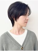 【morio松戸 石山】大人黒髪ショートレイヤーハンサムショート