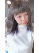 バレッタ(Hair salon Valletta)&nbsp;ダークアッシュ×インナーブルー
