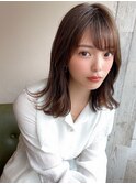 松宮錦糸町ヨシンモリココアベージュ前髪パーマミディアムウルフ