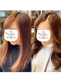 前髪エクステ20代30代大人女子　ココアブラウン　韓国人風透け感
