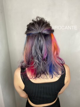 ラトリエ ブロカント 立川北口店(L'atelier BROCANTE) インナーカラー レインボー 虹髪 シルバー