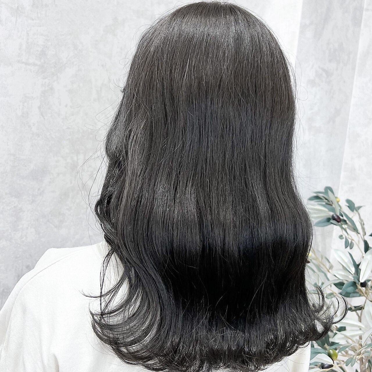 就活カラー×アッシュグレーブラック：L178581551｜デミヘアー(Demi