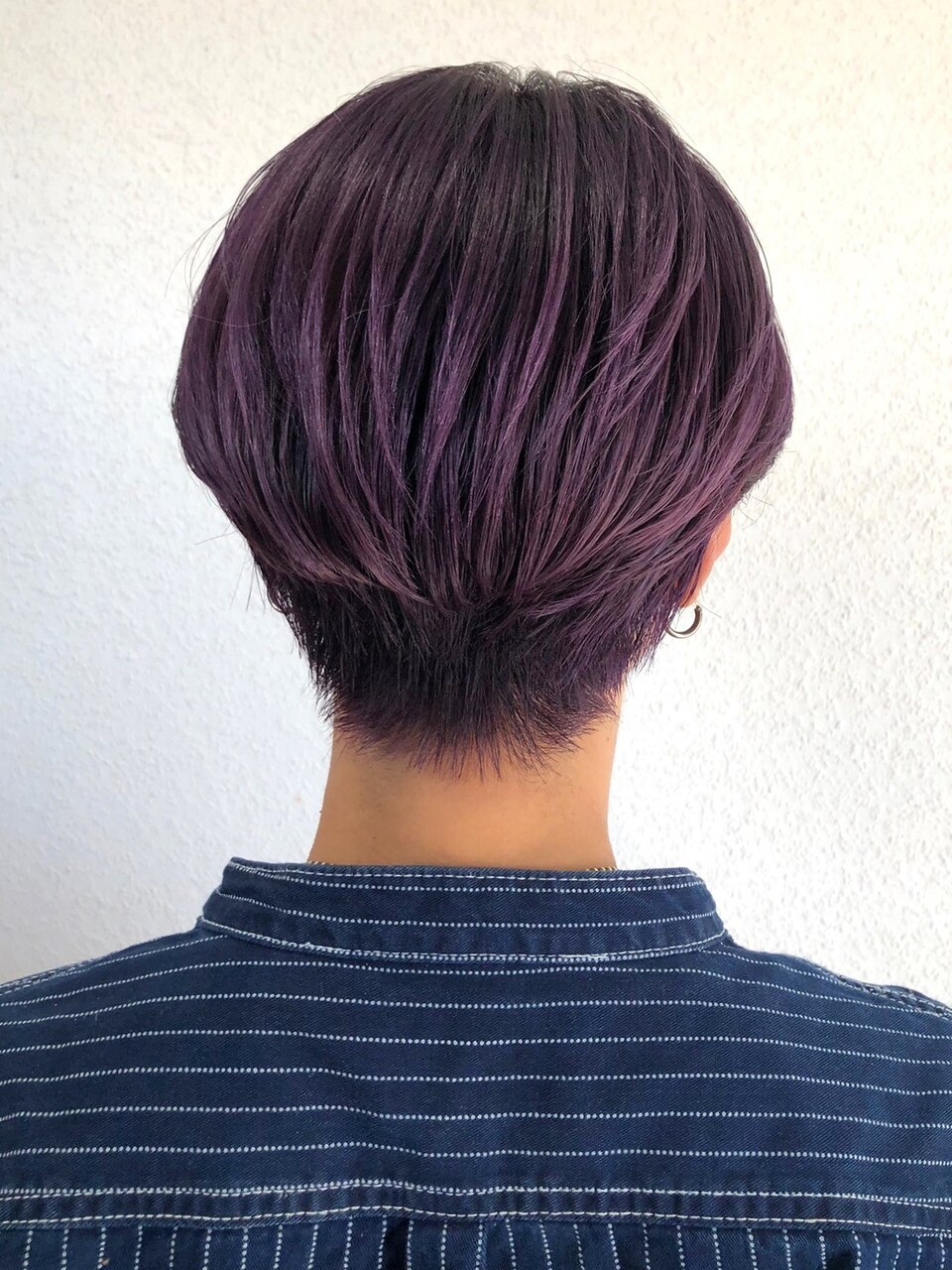ハンサムショート ラベンダーカラー 透明感 ツーブロック：L200585234