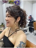 結婚式ヘアセットデートヘアヘアアレンジライブヘアポニーテール