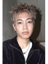 ヘアカロン 熊本本店(Hair CALON)&nbsp;メンズダブルカラーホワイトベージュスパイキーショート熊本下通