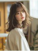 ☆オリーブグレーココアベージュ小顔クラゲヘアー/黒髪/髪質改善