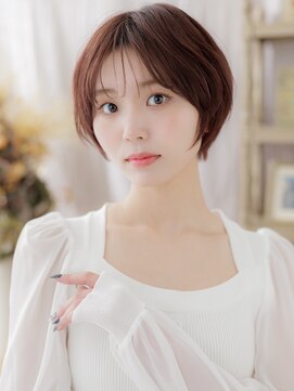 カバーヘア ブリス 川口(COVER HAIR bliss) チェリーレッド前下がりミニウルフショートc7川口