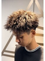 スパイキーショートメンズショート刈り上げツイストパーマ