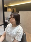 外ハネ × ボブ × 透明感カラー