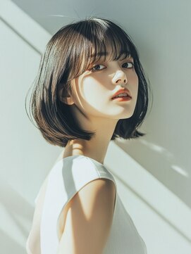 透明感×暗髪☆大人ピュアなナチュラルワンカールボブ