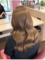 アース 郡山コスモス通り店(HAIR&MAKE EARTH) ライトブラウン×ふんわりコテ巻きロング