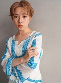 耳掛けショート/フェザーバング/オレンジ/髪質改善/tokio/30代