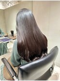 大人ロブヘアx艶髪透明感ダークブラウン