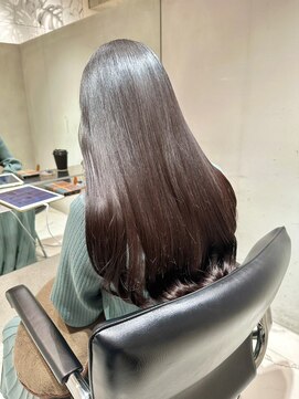 ラミ(L'ami) 大人ロブヘアx艶髪透明感ダークブラウン