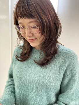 イノセントヘア(innocent.hair) ナチュラル マッシュウルフ 眉上バング