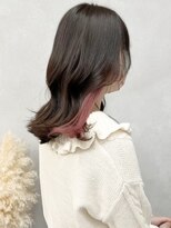 ミュラ(mulah)&nbsp;インナーカラーピンク×ダークブラウン＊ペールカラー