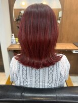 リッチ 菊名店(Rich)&nbsp;ダークレッド　外ハネボブ　くびれヘア　ハイライト　オージュア