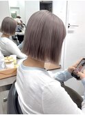 透明感ブリーチダブルカラー/切りっぱなしハイトーンボブ/新宿