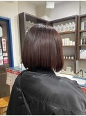 黒髪/ボブルフ/ネビージュ/小顔/ワンレン/水戸/髪質改善/前髪