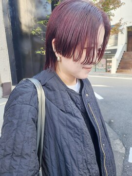 ボルドーカラー/ラベンダーレッド/マッシュウルフ/ボブウルフ