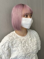 ウルフレイヤーボブ長めボブ切りっぱなしボブ20代30代ハイトーン