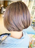 夏カラー白髪ボカシハイライト×艶髪40代50代ふんわり