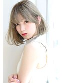 【ROSE】パールベージュ＿ブリーチ＿切りっぱなしボブ