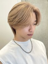 サンクマーケット 渋谷(cinq MARKET) 渋谷メンズブリーチカラーミルクティーベージュセンターパート