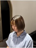 職場でもOK! 似合わせボブ×インナーカラー