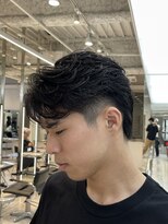 フィフスパーク(fifth PARK) 渋谷フェザーパーマfifthセンターパートメンズパーマ毛流れ色気