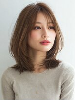 ハーツ 青山表参道店(Heart's)&nbsp;白髪ぼかし脱白髪染め似合わせミディアムレイヤー40代50代60代
