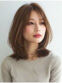 白髪ぼかし脱白髪染め似合わせミディアムレイヤー40代50代60代