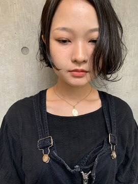 ビビト(bibito) bibito デジパ切りっぱなしアシメ 柔らかソバージュパーマ ボブ