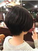 ショート/ボブレイヤー/艶カラー/ダークアッシュ
