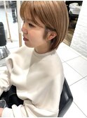 まろやかベージュショートボブ