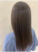 【INCE HAIR】 アッシュカラー×極ツヤストレート